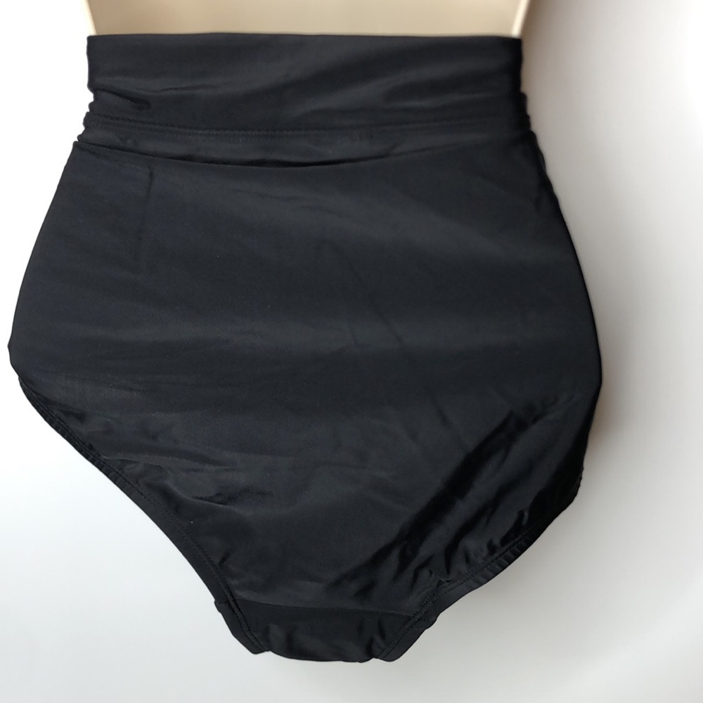 NWT Reebok Women's Solid Zip-Pocket Bikini Bottom Black SIZE 14 PLUS SIZE - Picture 5 of 9
